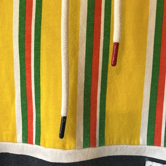 Men’s Multicolored Stripped Tommy Hilfiger Hoodie Hooded Sweatshirt - Picture 3 of 5